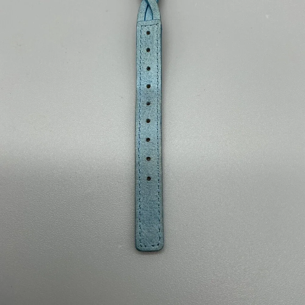 Timex Womens Watch 25mm White Dial Blue Leather Braided Strap New Battery